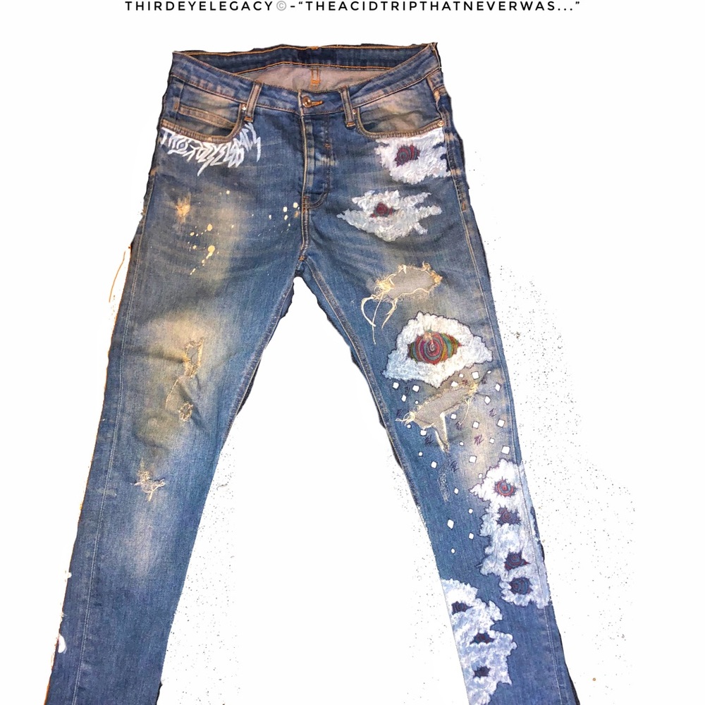 ThirdEyeLegacy©️ Acid Rain Jean pants, (OneofOnes)